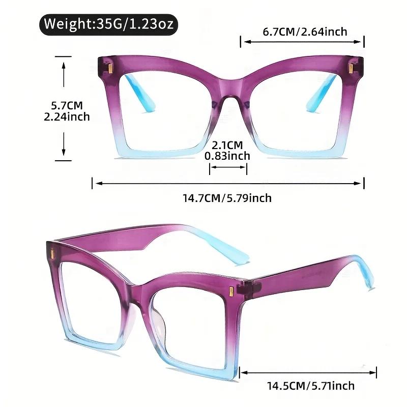 Elegant Full Rim Square Reading Glasses For Women Pc Frame Clear Les Magnification  1.0 To  4.0 Fashion Reading Glasses
