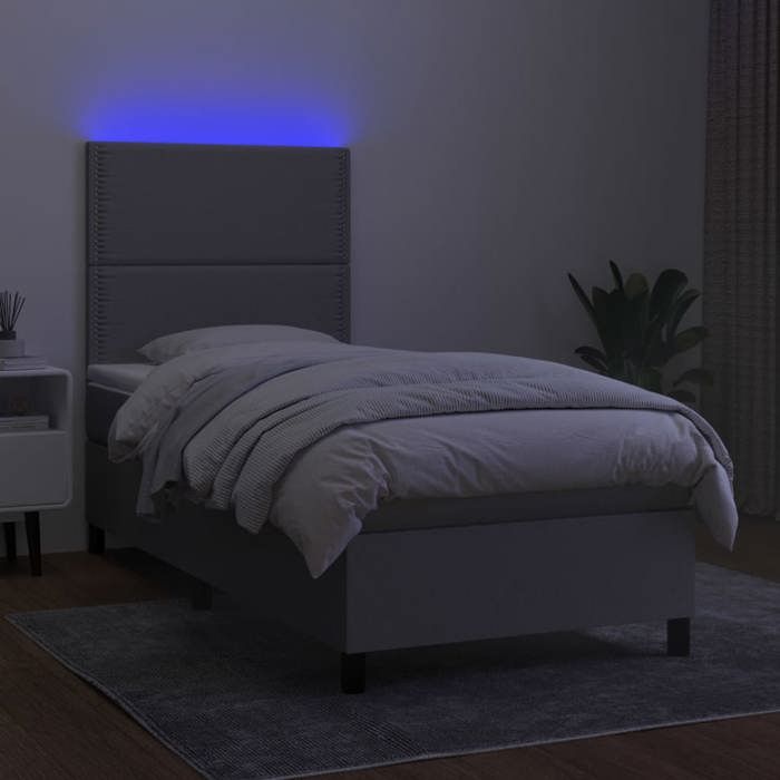 Maison Exclusive - Sommier à lattes de lit et matelas et LED Gris clair 100x200 cm