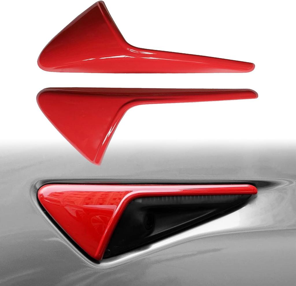 For Tesla M 3/Y Side Camera Protection Cover Carbon Fiber Fender Trim Cover 2017-2026 Glossy Fit Car Modification Accessories