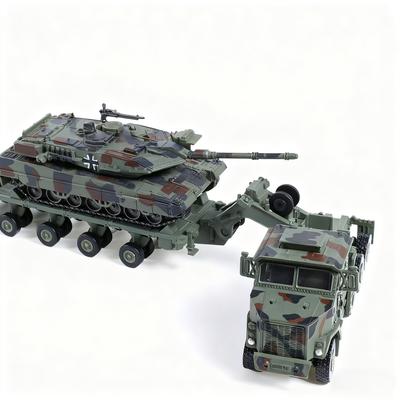 1/72 Military Model Building Block Toy Army M1070 Tank Transporter + Leopard 2 Main Battle Tank Aircraft Fighter Assemble Toys