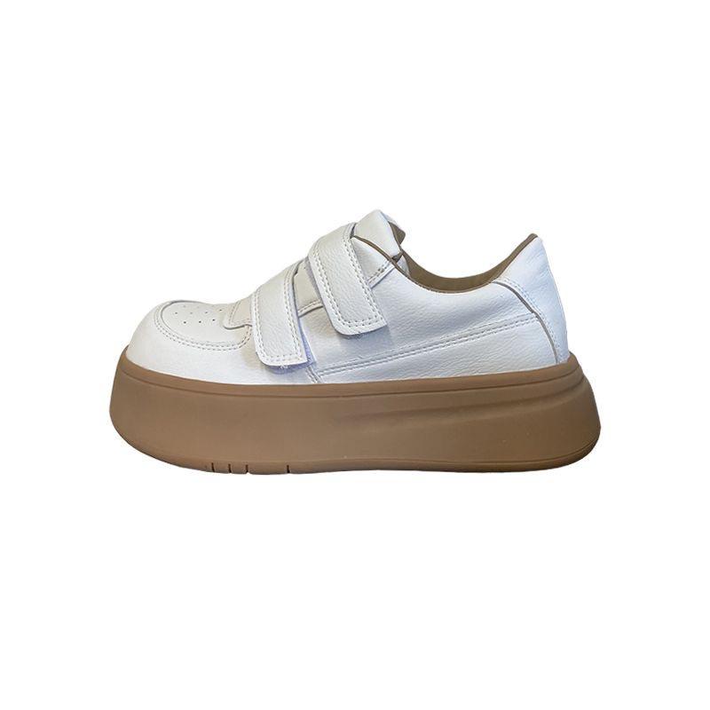 2025 new autumn platform Maillard versatile little white shoes women's Velcro ins style niche high-value board shoes