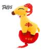 Soft Polyester Plush Decor Chinese New Year Goat Ornaments, Zodiac of Stuffed Lucky Wealth Symbol Dolls, Embroidery Hanging for Spring Festival, Party