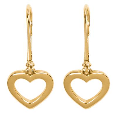 [Q9481] - Gold Plated 'Love' Earrings - 10x10 Mm