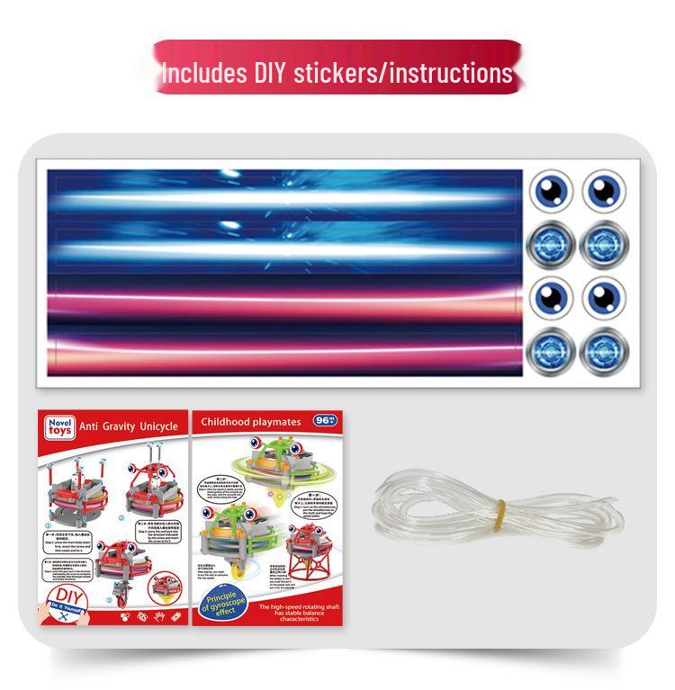 Black Tech Balance Unicycle Robot: Gyroscope Educational Toy for Tightrope Walking