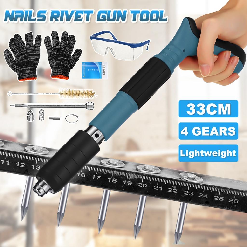 4 Gears Rivet Tool Low Noise Home Concrete Wall Anchor Wire Slotting Device Metalworking Power Tool Upgraded Steel Nails Guns