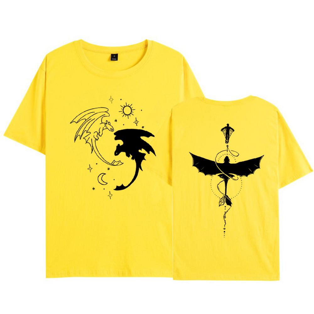 Two Sided Toothless Dragon Botanical Tshirt Dragon Movie T-Shirt Dragon Graphic Shirt Men Women Short Sleeves Tees Tops