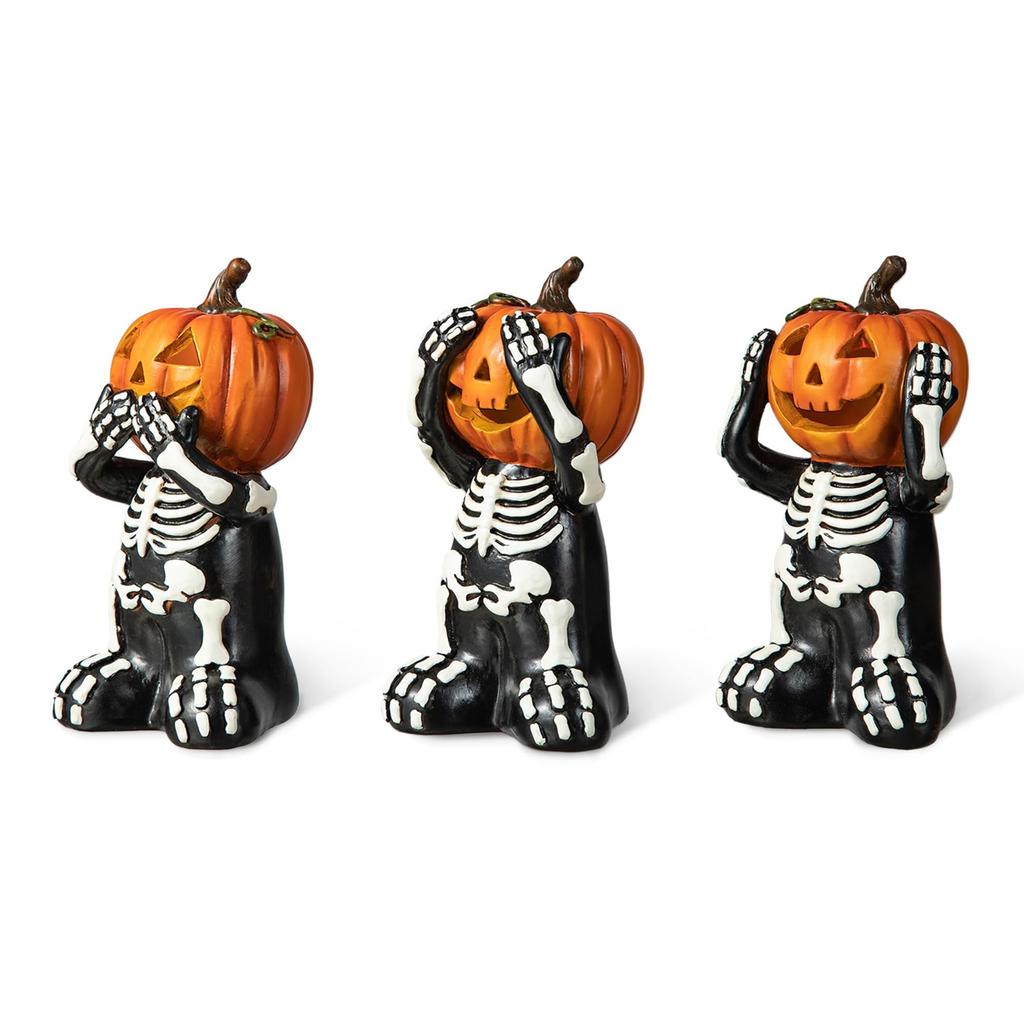 Halloween Resin Pumpkin Desktop Decoration, Halloween Jack-O-Lantern Sculpture Statue Desktop Decoration Desktop Collection Statue