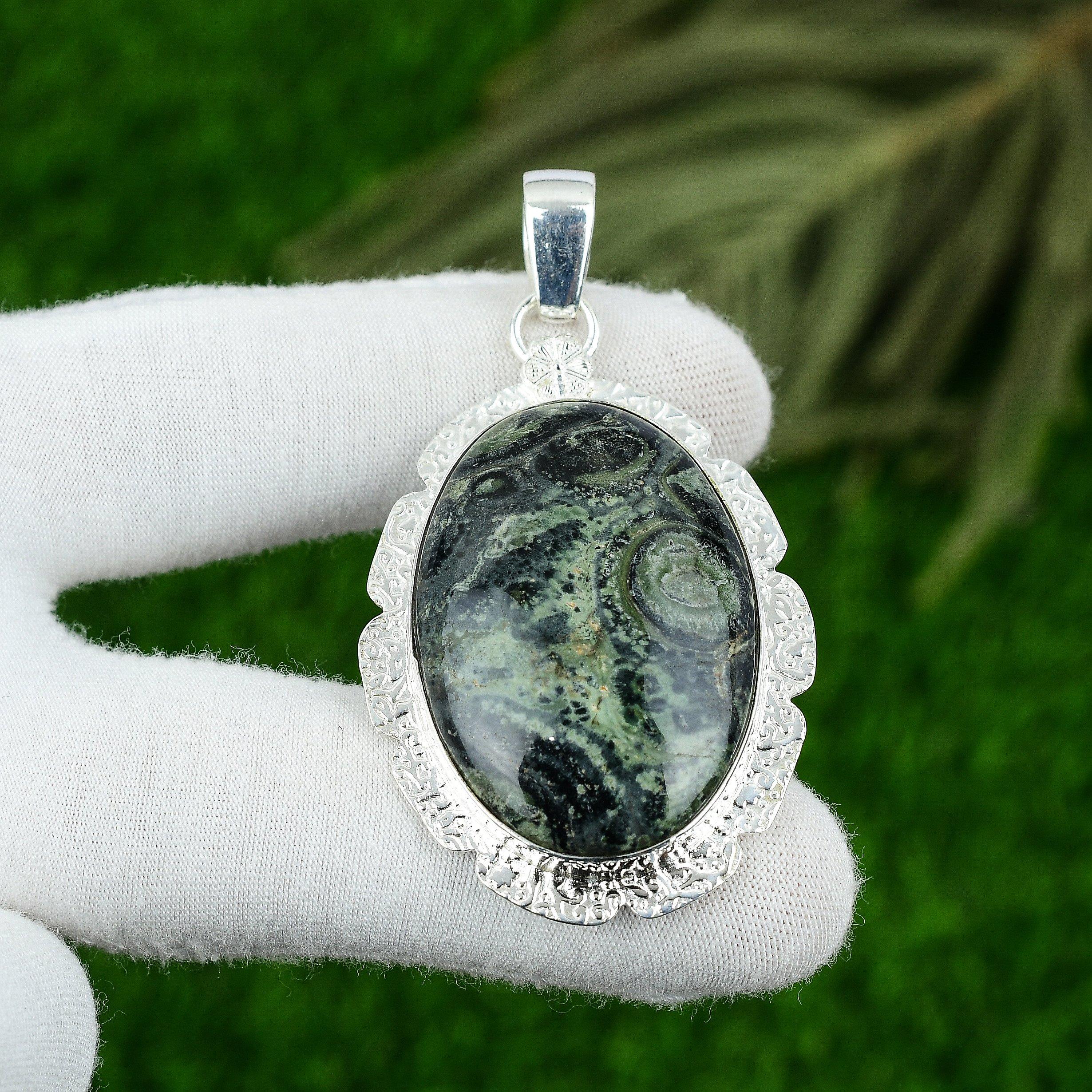 

Mothers day Sale Kambaba Jasper Gemstone Artisan New Pendant 925 Sterling Silver
