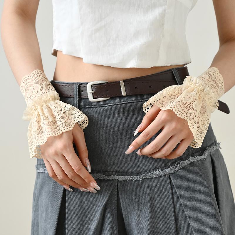 

Кружевные сетчатые ажурные цветочные накладные рукава, съемные манжеты на запястье, короткие митенки, согревающие запястья, аксессуар для свадебного платья