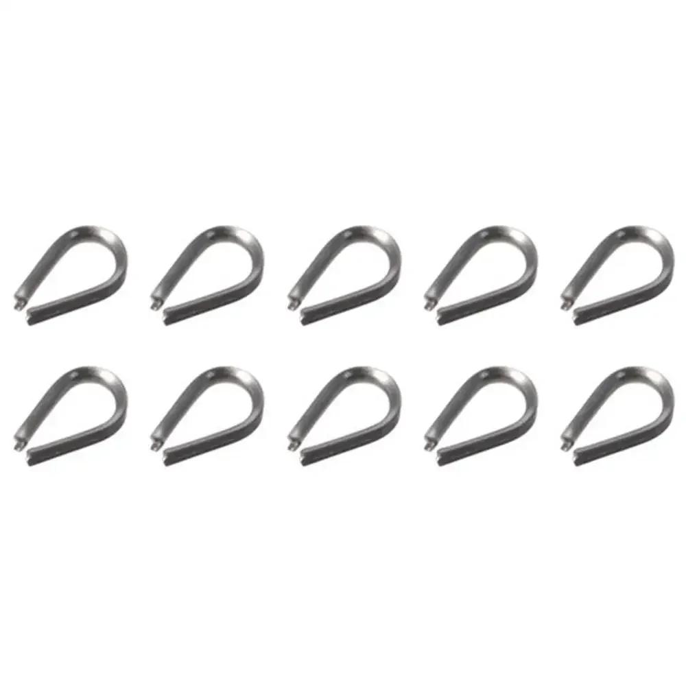 10pcs 1.5-12mm Wire Rope Thimbles Sliver 304 Stainless Steel Thimbles Ring Clamp U-Shaped Rope Thimble Rigging