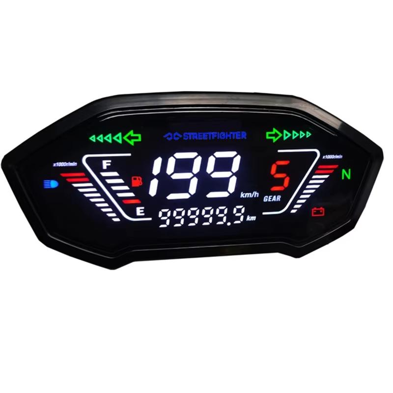 Motorcycle Universal Digital Speedometer Tachometer Dashboard Instrument Panel Meter LCD Display 10000 RPM China Mainland