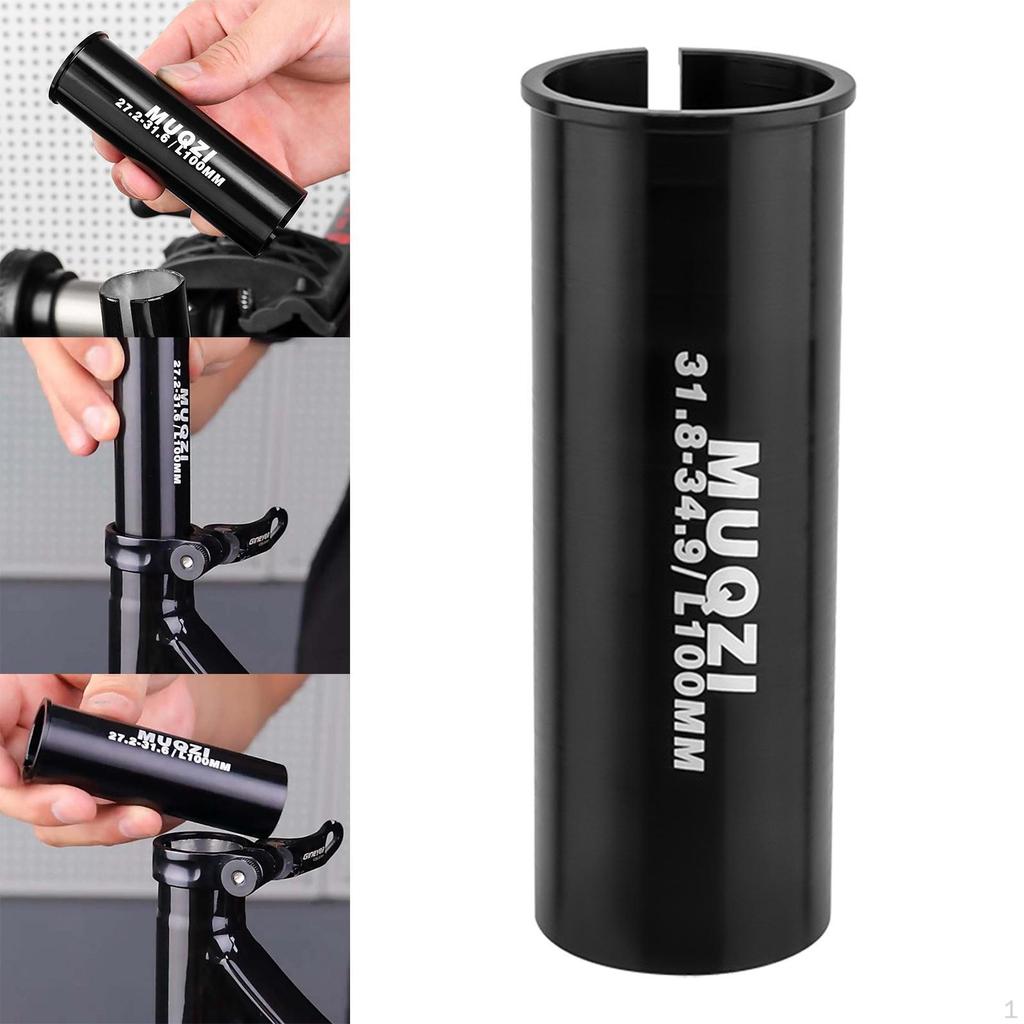 Bike Seat Post Shim Reducing Sleeve Extended 100mm Long Conversion Converter for Mountain BMX