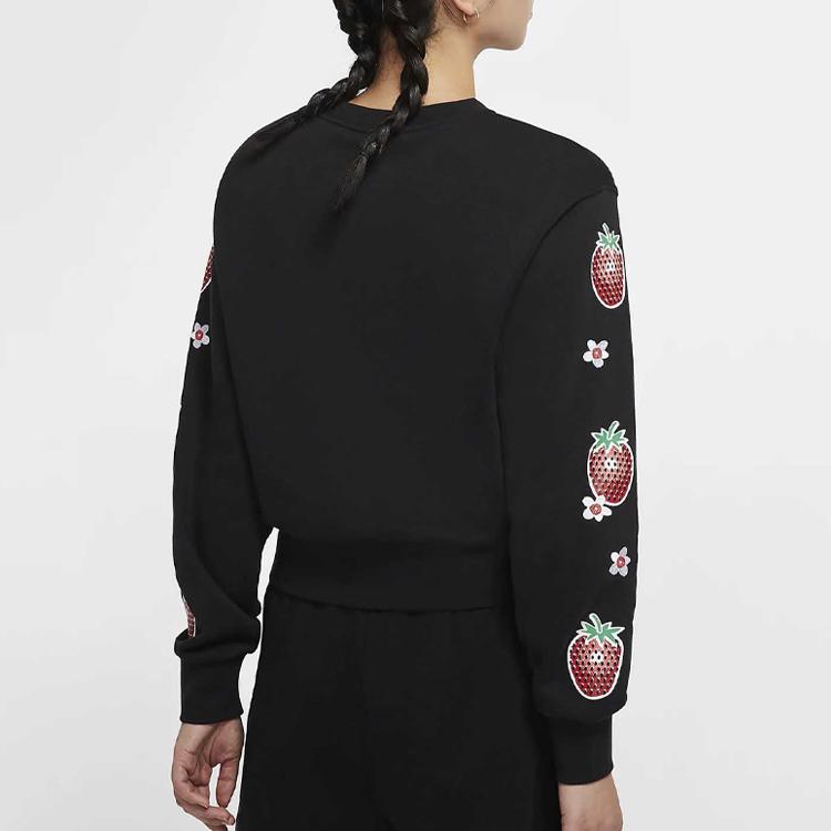 Nike Crew Neck Sports Pullover Long Sleeve Sweatshirt Women sweatshirt Black CJ3726-010