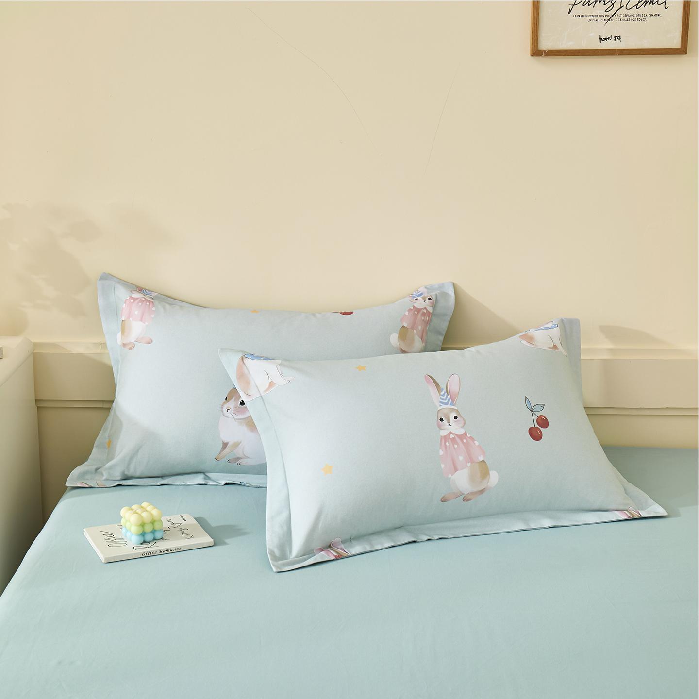 100% Coton 2 pièces Housse de Coussin Imprimée Fleurs pour Lit à Domicile Housse de Coussin 48x74cm Taie d'Oreiller Rectangulaire taie oreiller 48x74cm