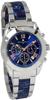 Salvatore Marra Chronograph Watch with Acetate and 20th Anniversary Limited Rose and Silver Men's Two-Tone Strap, Edition, SM23105-SSBLPG, Blue, Gold,