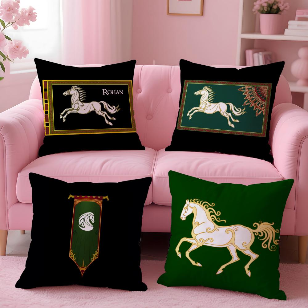 Kingdom Of Rohan Funny Cushion Cover Plush Fabric Soft Double-Sided Printed Invisible Zipper Sofa Pillow Case Home Decor
