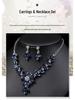 2022 Summer Retro Crystal Necklace & Earrings Set - European & American Fashion