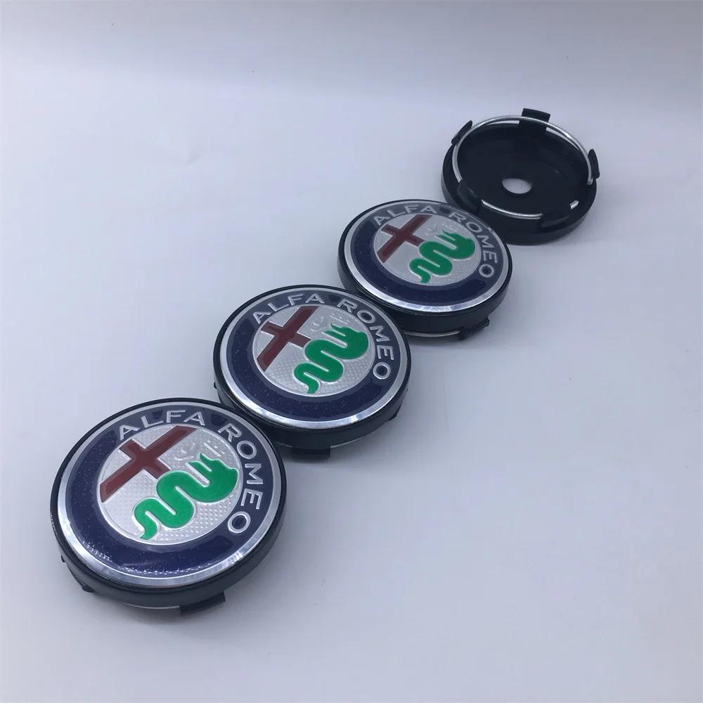 Car Stickers For Alfa Romeo 4pcs 60mm For Alfa Romeo Clover159 156 147 166 Sportiva Stelvio GT Mito Emblem Auto Hub caps Decorat