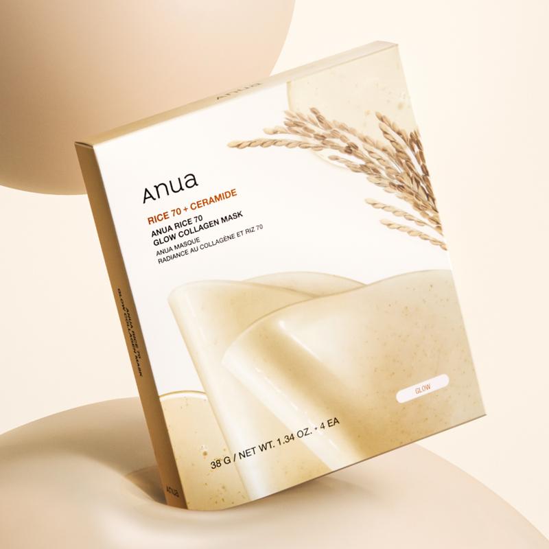Anua Rice 70 Glow Collagen Mask 38g*4EA