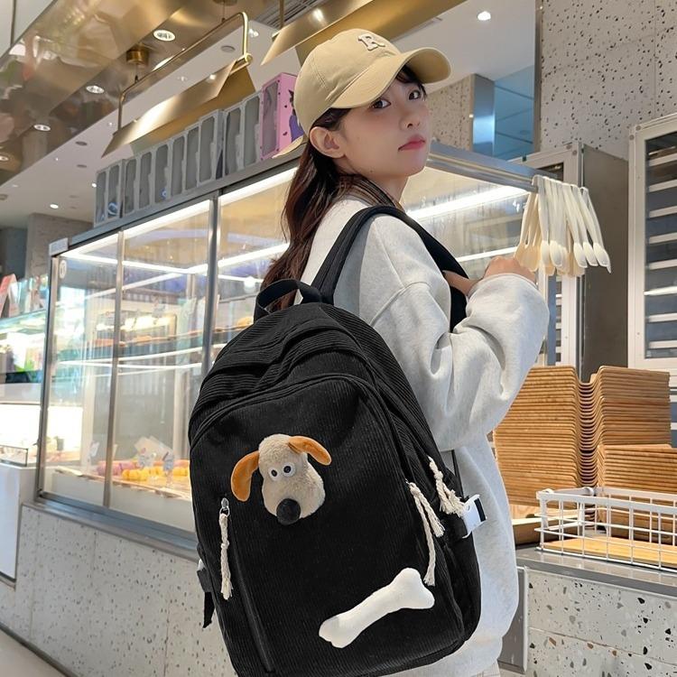 This Year, It Is Popular for Junior High School and High School Students To Use Practical Schoolbags, Backpacks, Light Retro Corduroy In Autumn and W