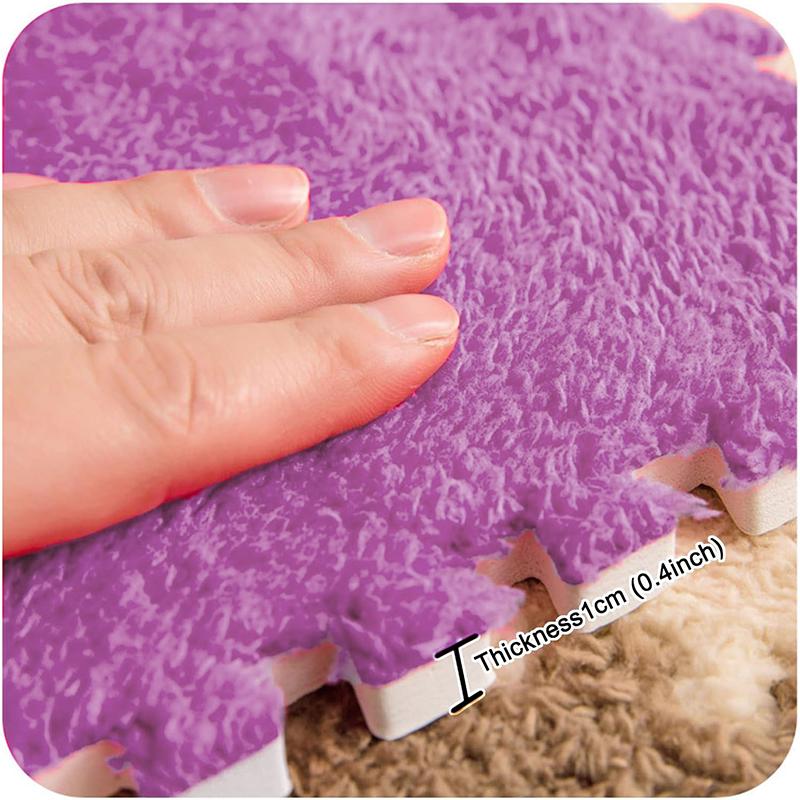 10PCS Soft Plush Activity Play Mat Reusable EVA Foam Puzzle Carpet Children Room Keep Warm Non-slip Floor Mat Washable 30*30*1CM
