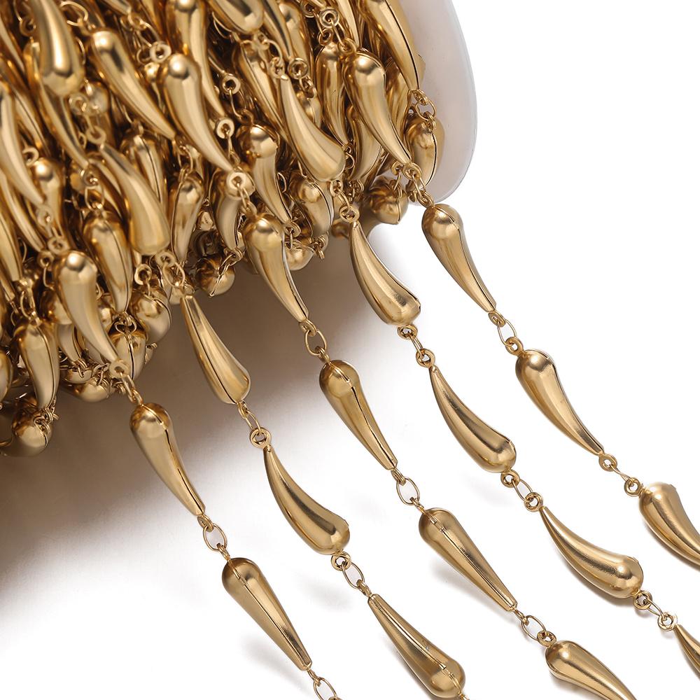 1m Stainless Steel Gold Handmade Chain Multiple Shapes Chains for DIY Necklace Bracelet Waist Chain Choker Jewelry Making Chain