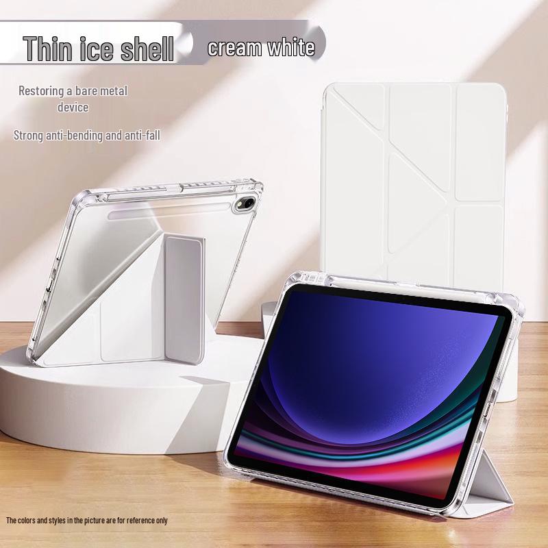 Samsung Galaxy Tab S9 Protective Case: 3+Y Fold, Transparent Acrylic, Full Coverage