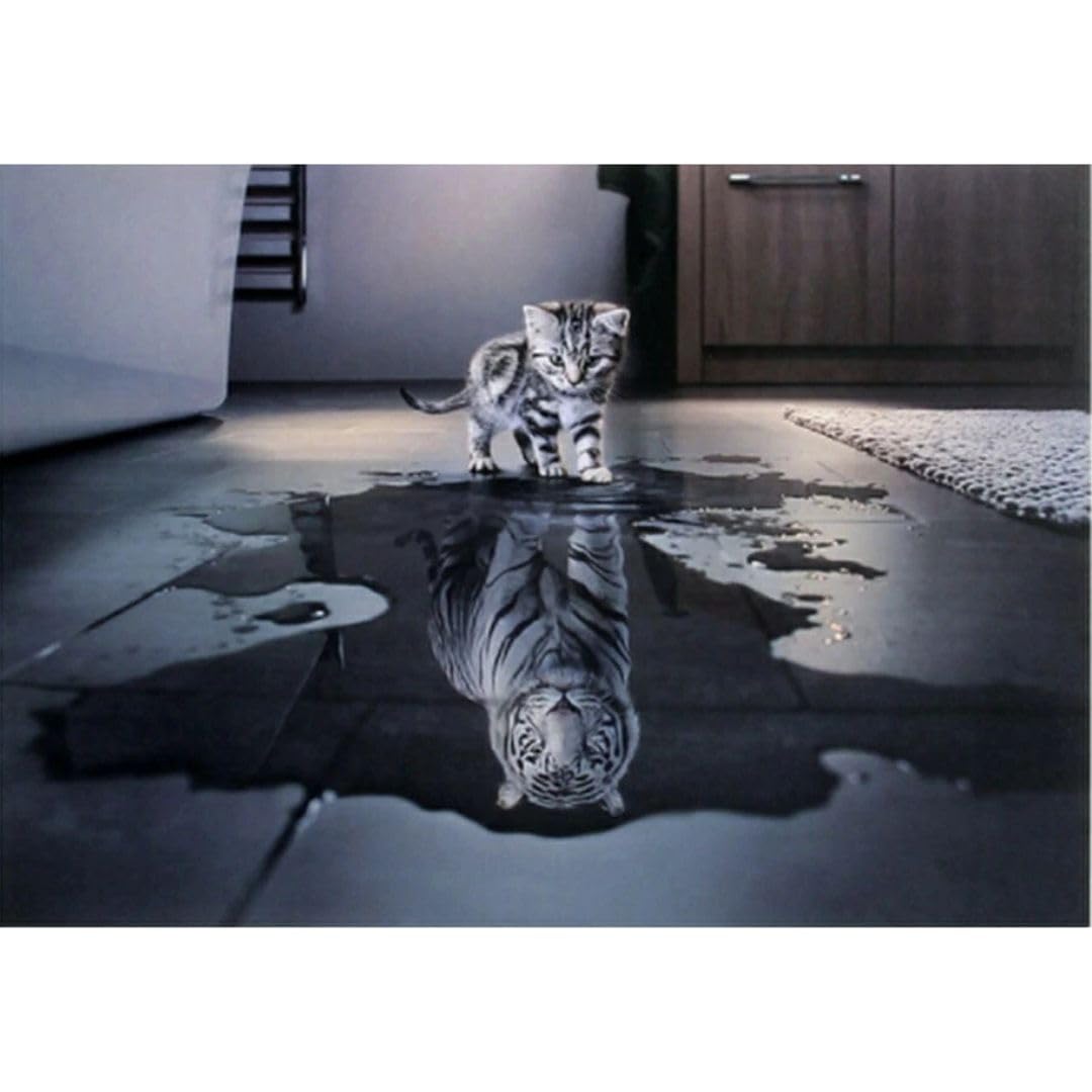 

AiO JAPAN 1000 Piece Jigsaw Puzzle, Cat, Tiger, White Tiger, Animal, Educational Toy