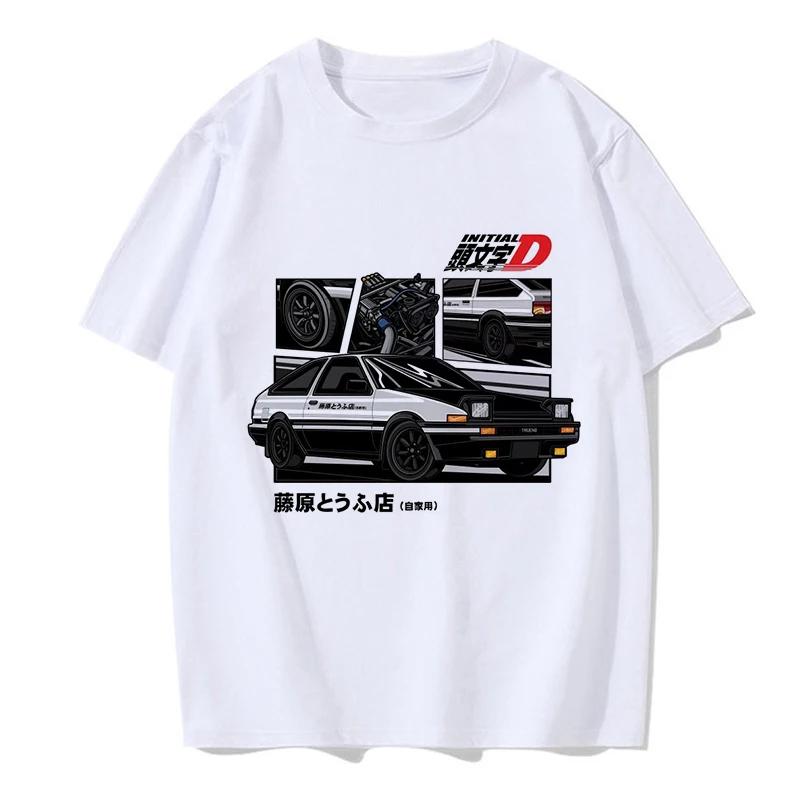 Japanischer Anime Cartoon Gothic Redsuns EU Größe Top Initial D T-Shirt Herren Grafik T-Shirt AE86 Lustig Harajuku Manga T-Shirt Herren
