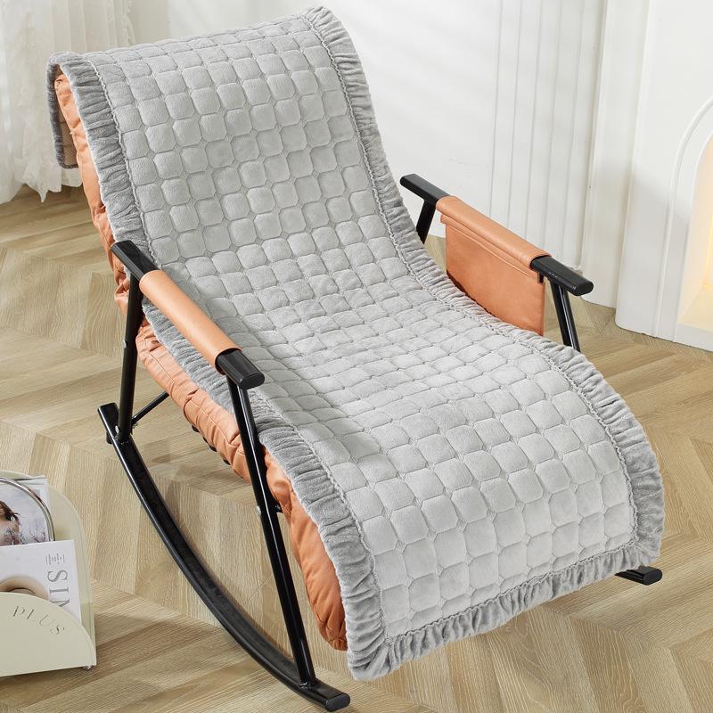 Winter Plüsch Sessel Schaukelstuhl Kissen mit integrierter Rückenlehne - Einzelplatz