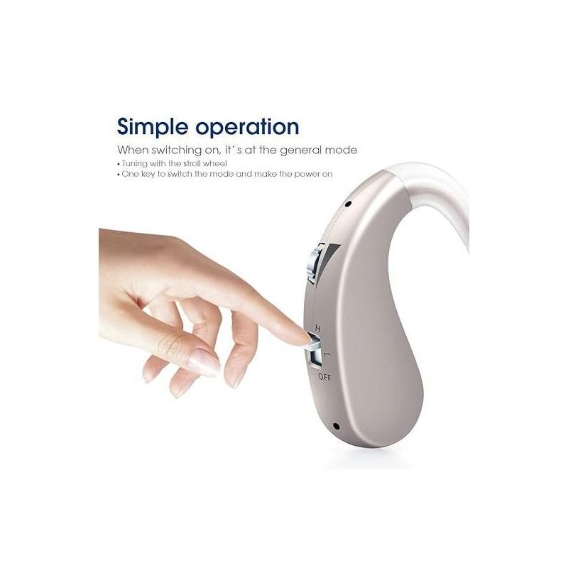 Rechargeable Hearing Aid For Hearing Loss With Low Frequency Noise Reduction Usb Powered