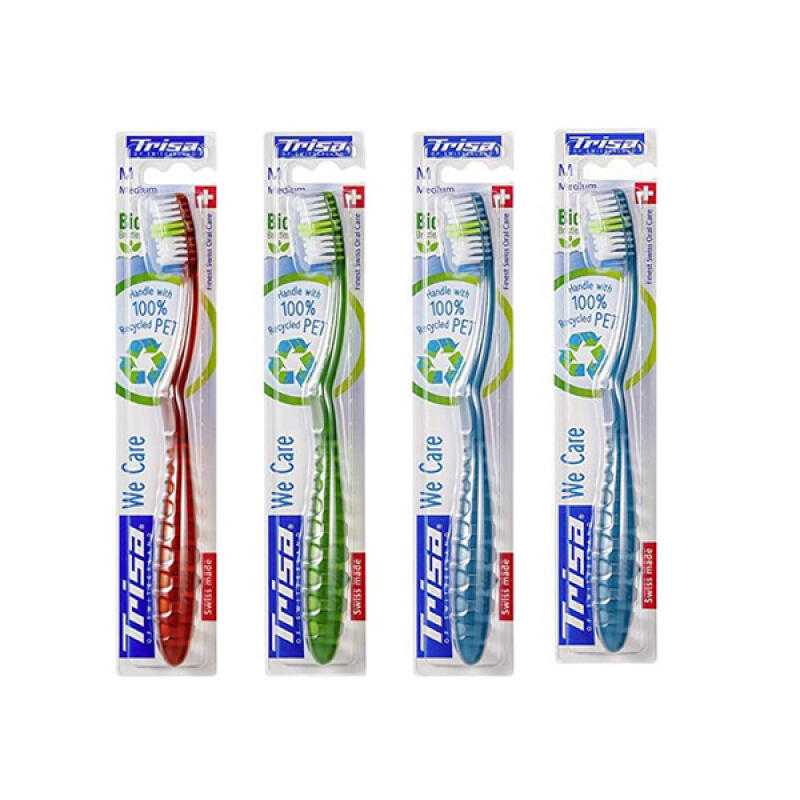 TRISA Eco-Friendly Wecare Toothbrush 4-Piece Set 8945 [8914] MEDIUM