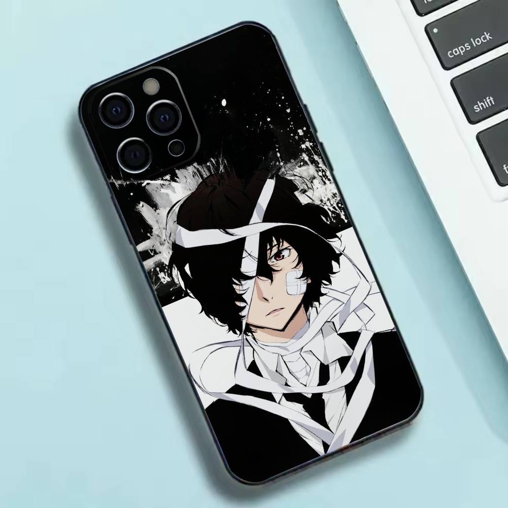 Anime Bungo Stray Dogs D-Dazai Osamu Phone Case For iPhone 17,16,15,14,13,12,11 X XR Plus,Soft Silicone Black Cover