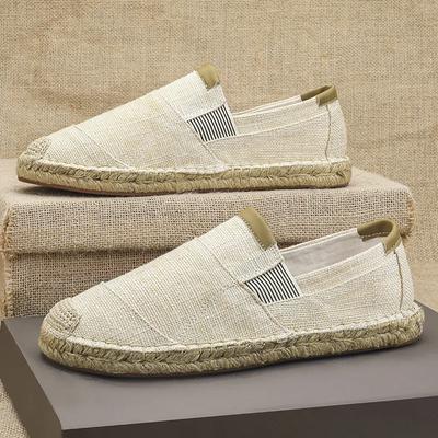 2025Nowe Męskie Lniane Buty Casual Damskie Ręcznie Tkane Buty Rybackie Casualowe Płaskie Espadryle Buty do Jazdy Duży Rozmiar