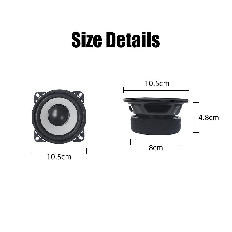 4-Zoll-Autolautsprecher-Sets, hocheffizienter Mini-Kalottenhochtöner, Hochleistungs-Seidenfolien-Auto-Audiolautsprecher, Auto-Audio-Modifikation