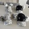 Fashionable Baseball Caps Unique Pompoms Furry Brim Dotted Pattern for Idol Concert Shows Stage Dance Headwear