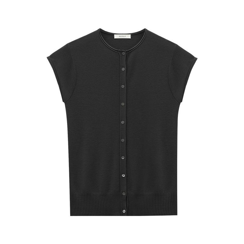 

Весна 2025 Кардиган из шерстяного трикотажа в стиле «тихая роскошь» - Простой и универсальный стиль «old money» One Size темно-серого