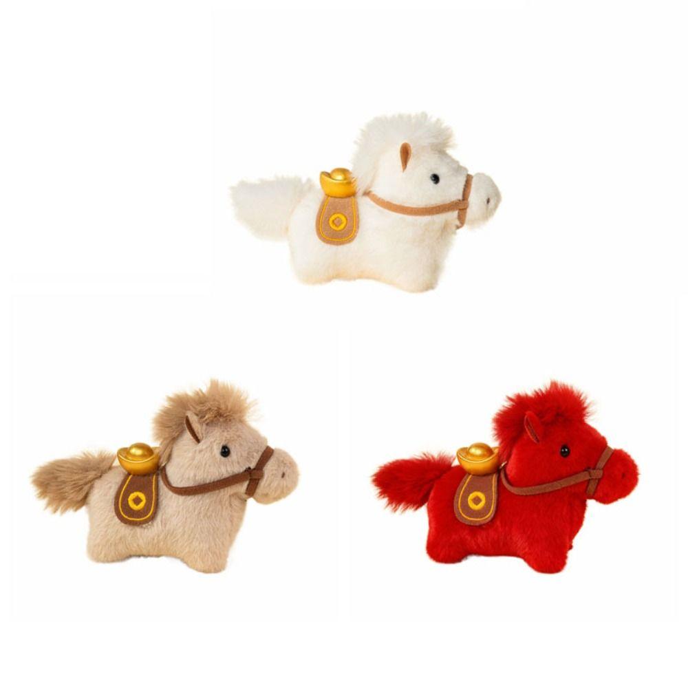 Cute Plush Horse Ornament Creative Cartoon Steed Doll Adorable Zodiac Pony Figurine  Year of Horse