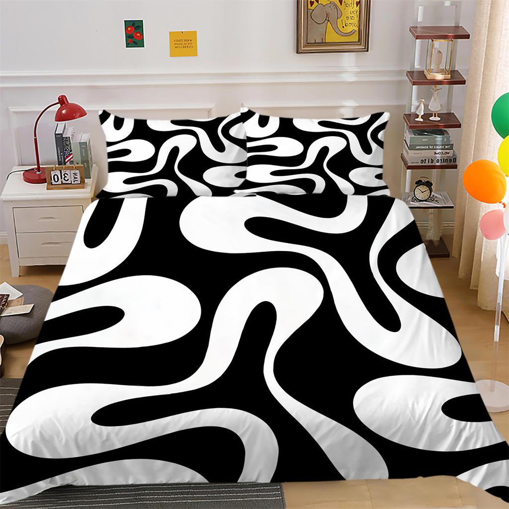 Set Copripiumino Copripiumino a Righe Federa Decorazione Camera da Letto Completo Copripiumino Copriletto