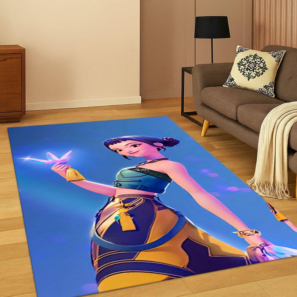 Tappeto Musicale 3D Demon Hunters Kpop Rumi Mira Zoey per Camera da Letto Soggiorno Divano Decorazione Casa, Tappeto Area Tappetino Antiscivolo Regalo