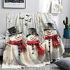 Snowmen Print Flannel Blanket, High Quality Comfortable for All Seasons, Home Decor, Warmth and Comfort, Perfect for Christmas Gifts