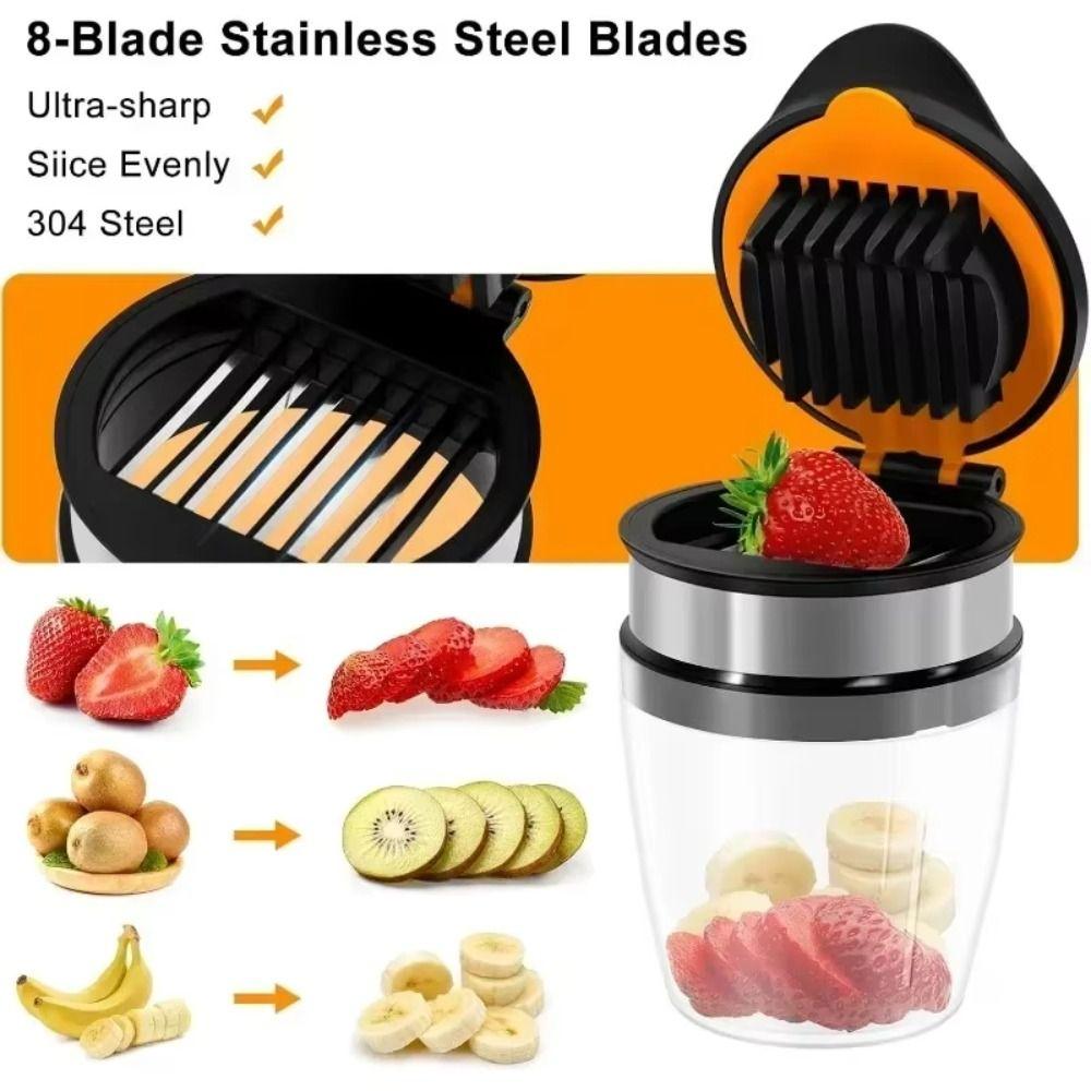 Press Type Strawberry Cutter 304 Stainless Steel Vegetable Chopper Red Dates Slicer  Kitchen Gadget