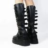 Long Boots for Women Gothic Shoes Platform Knee High Boots Punk Black Sexy Motorcycles Boot Halloween Cosplay Women's Shoes