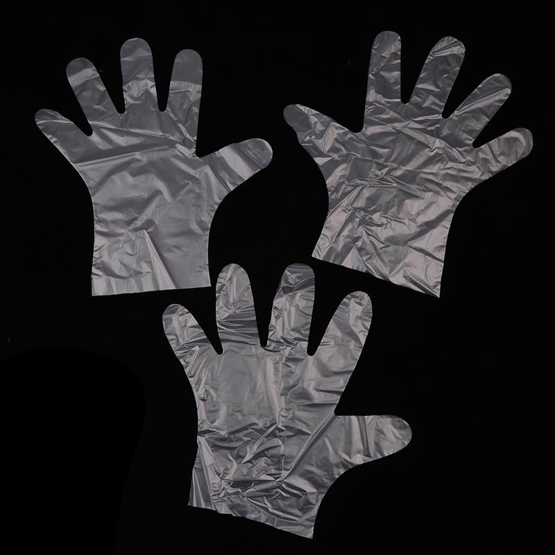 100Pcs Latex Free Gloves Tpe Disposable Gloves Transparent Non-Slip Acid Work Safety Food Grade Household Cleaning Gloves