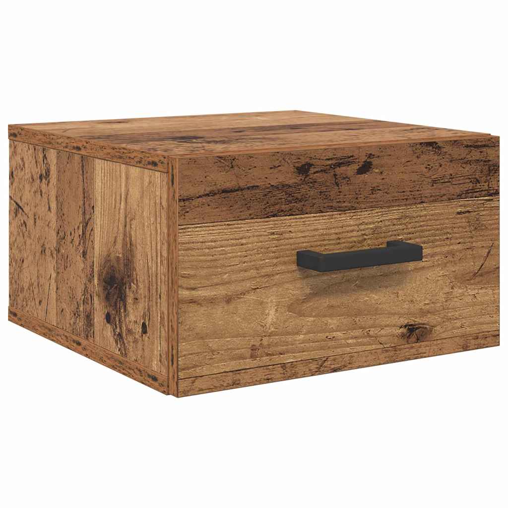 Nightstand with Drawers Rustic Wood Finish 35 x 35 x 20 cm Particleboard