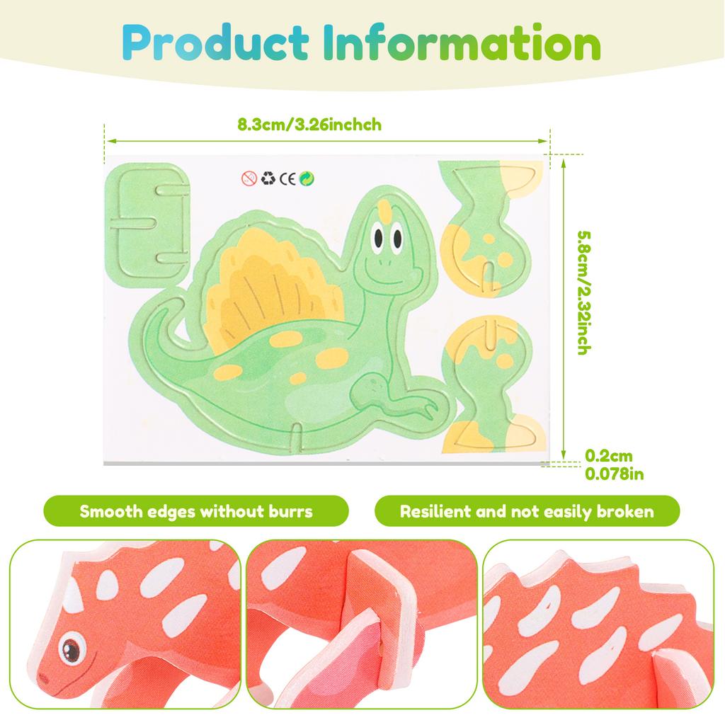 3D Jigsaw Puzzles Kids Animal/Dinosaur Educational Toys DIY Cardboard Puzzles Paper Puzzle Cartoon Model Toy Children's Day Gift