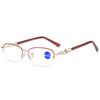 Fashion Half-Frame Hanging Silk Anti-Blue Reading Glasses Metal Women'S Four-Leaf Clover Reading Glasses Classic Old Man Mirror