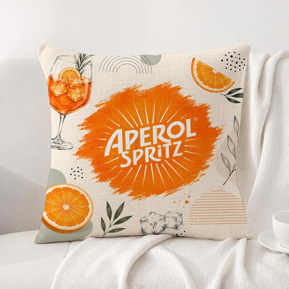 Poszewka na poduszkę Aperol Spritz Naturalny Len Zestaw poszewek na poduszki Poszewka dekoracyjna AllinOne na sofę sypialnię krzesło
