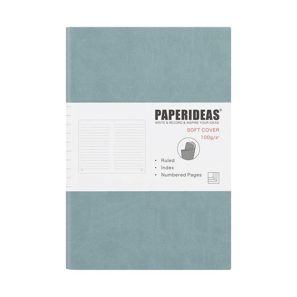 PAPERIDEAS Soft Cover Fog Notebook, A5, (Horizontal Lines, Blue)