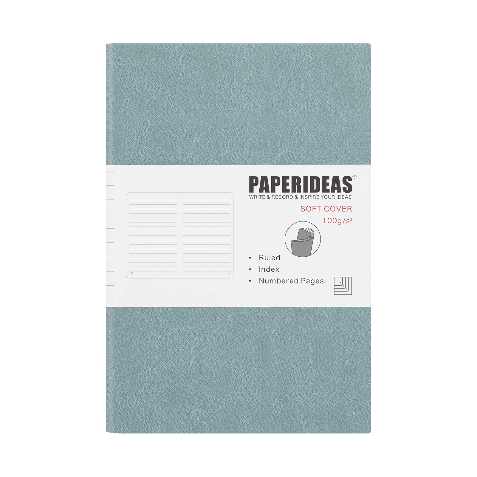

PAPERIDEAS Soft Cover Fog Notebook, A5, (Horizontal Lines, Blue)